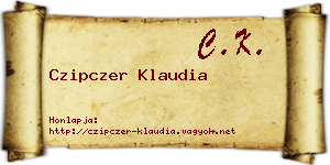 Czipczer Klaudia névjegykártya